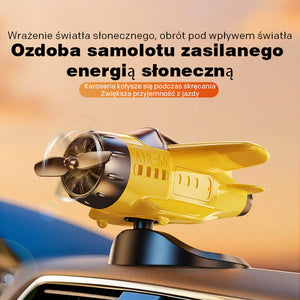 Ozdoba samochodowa w kształcie samolotu zasilana energią słoneczną