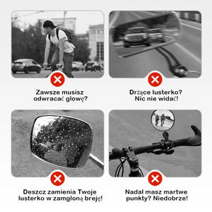Lusterko wsteczne do roweru z możliwością obrotu i regulacji o 360°