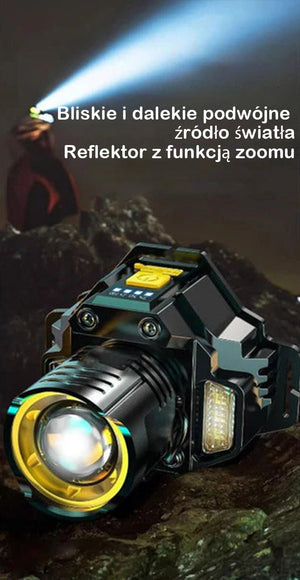 Akumulatorowy, superjasny reflektor z czujnikiem