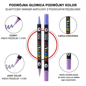 Dwugłowy dwukolorowy długopis akrylowy