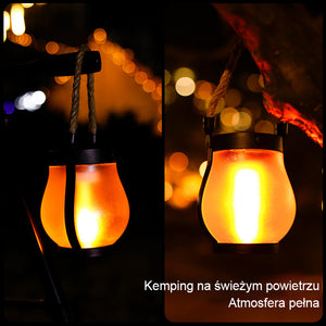 Lampa ogrodowa solarna z uchwytem z liny konopnej