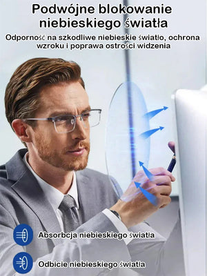 Okulary do czytania Smart Zoom z filtrem światła niebieskiego
