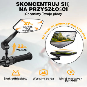 Lusterko wsteczne do roweru z możliwością obrotu i regulacji o 360°