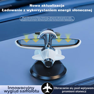 Ozdoba samochodowa w kształcie samolotu zasilana energią słoneczną