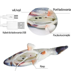 Zabawka symulująca ryby dla kotów ładowanie USB