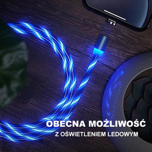 Magnetyczny kabel ładujący USB 3 w 1 z diodą LED