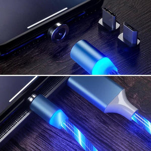 Magnetyczny kabel ładujący USB 3 w 1 z diodą LED