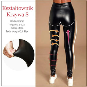 Legginsy ze sztucznej skóry ze stretchem