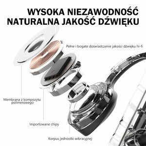 Bezprzewodowy zestaw słuchawkowy Bluetooth na przewodnictwo kostne dla sportu, biegania